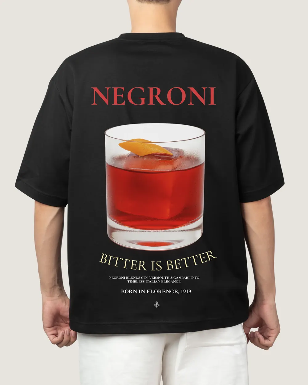 Playera Negroni Firenze, vista de espalda