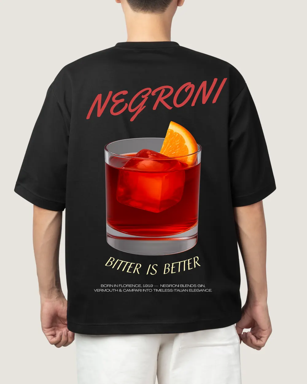 Playera Negroni, vista de espalda