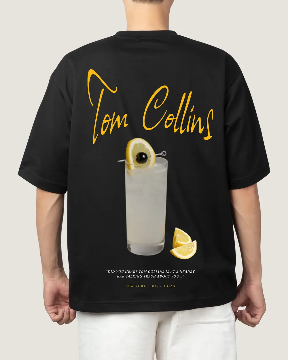 Playera Tom Collins, vista de espalda